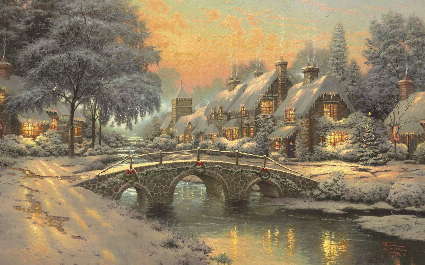 Christmas Beautiful Landscape Desktop Wallpaper
