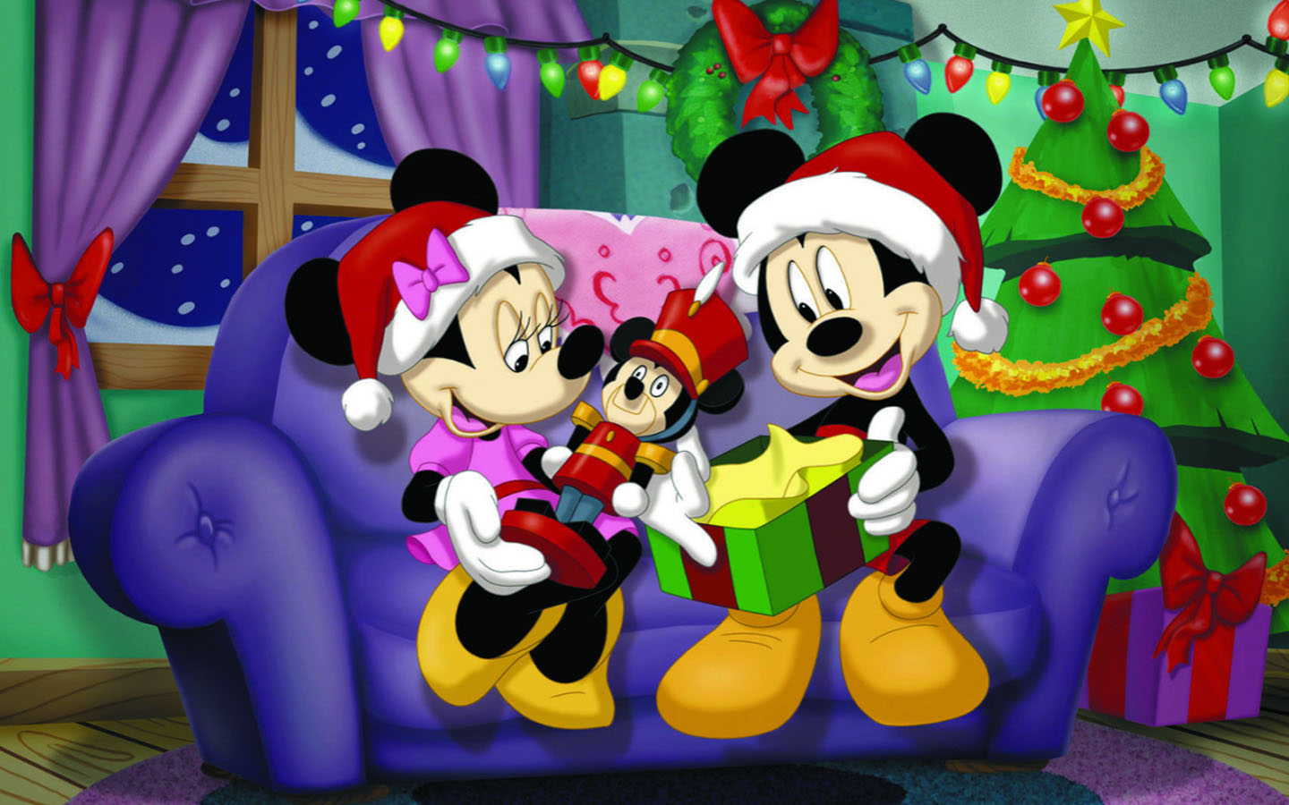 Mickey Mouse Warm Christmas Desktop Wallpaper