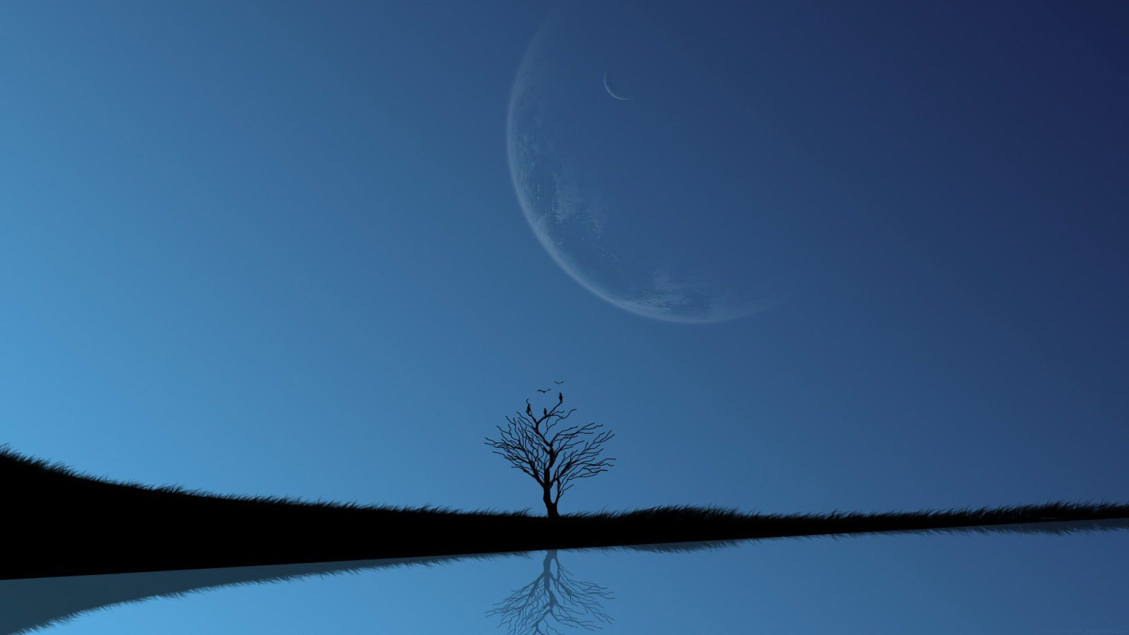 Moon Lake Landscape Wallpaper