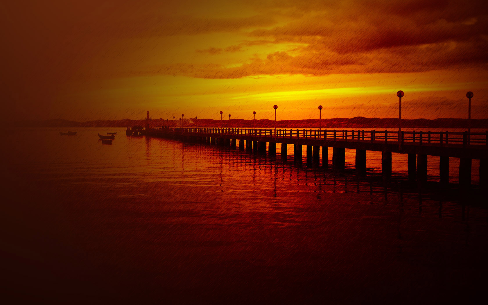 Twilight Pier landscape desktop wallpaper