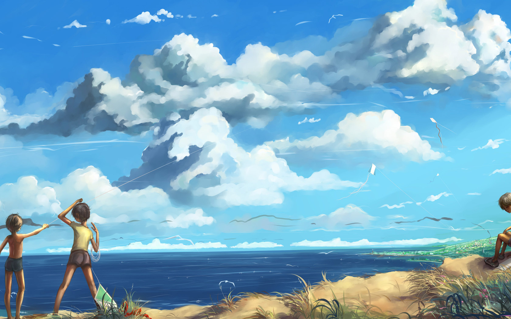 Sky blue other shore picture wallpaper