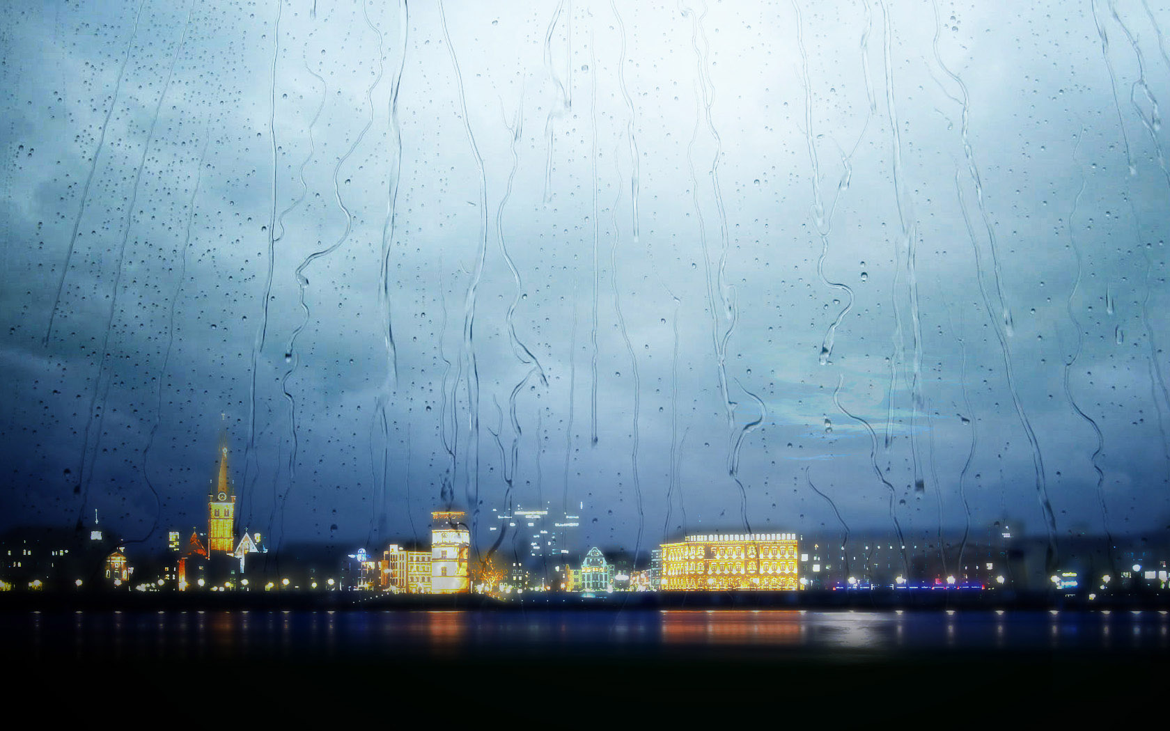 rainy night desktop wallpaper