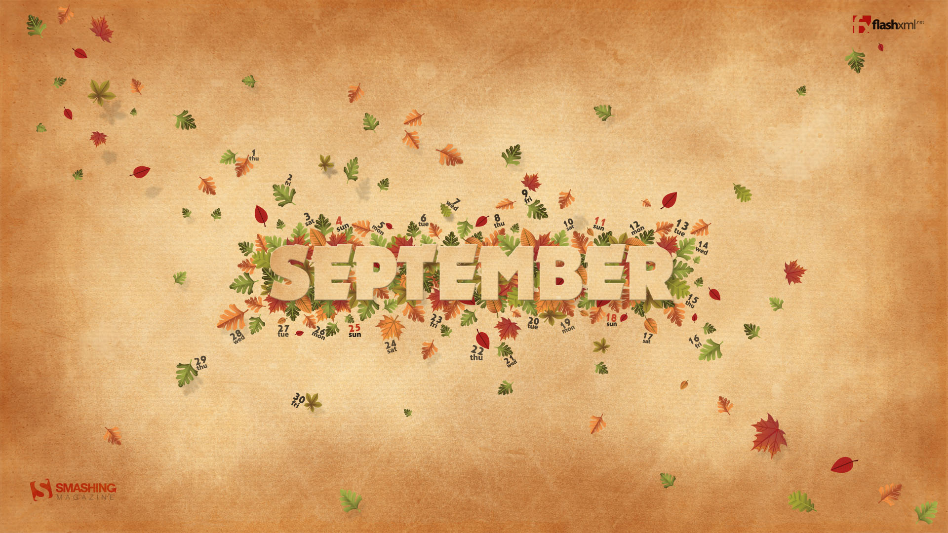 2011 September widescreen calendar