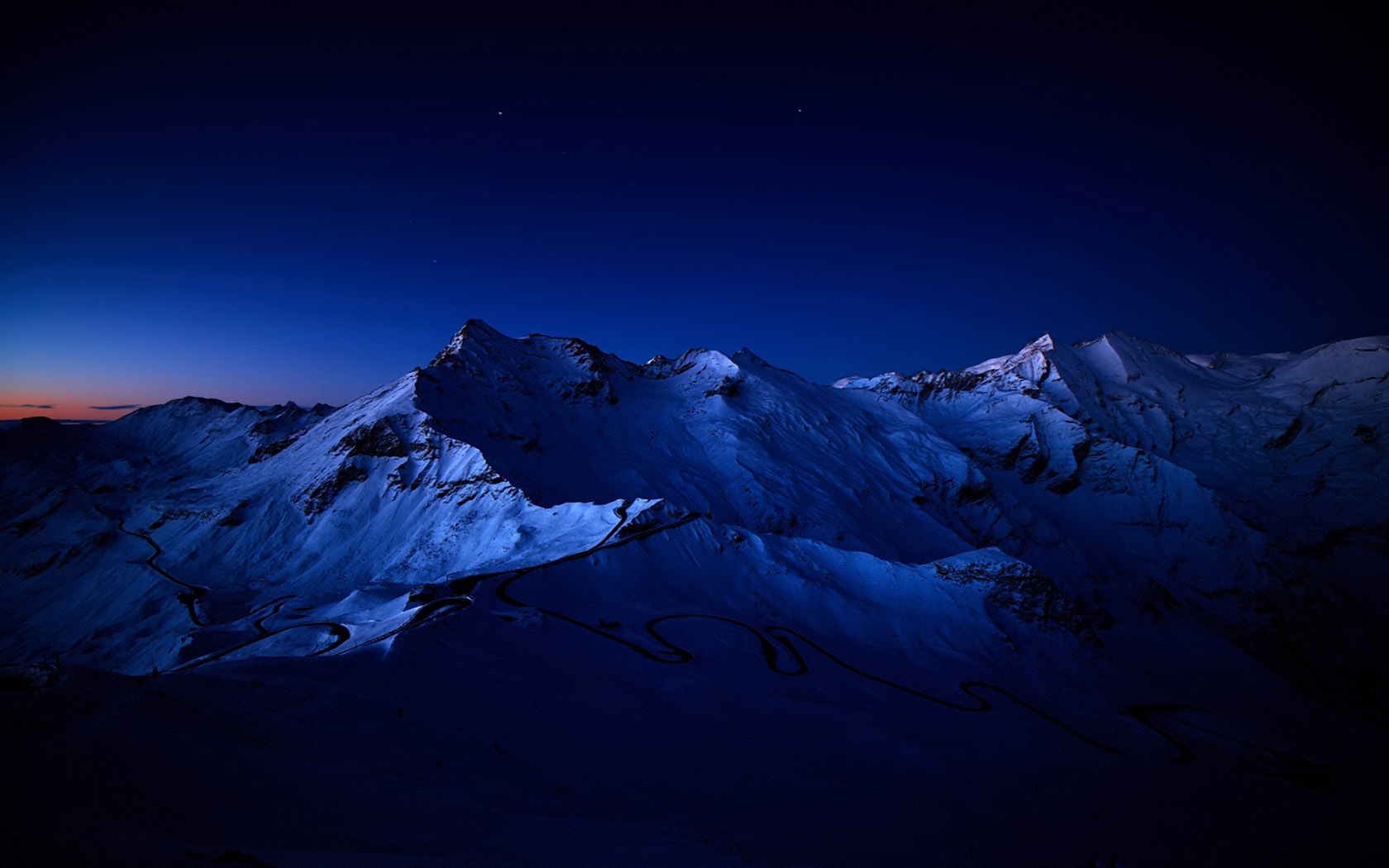 Night Blue Landscape Desktop Picture